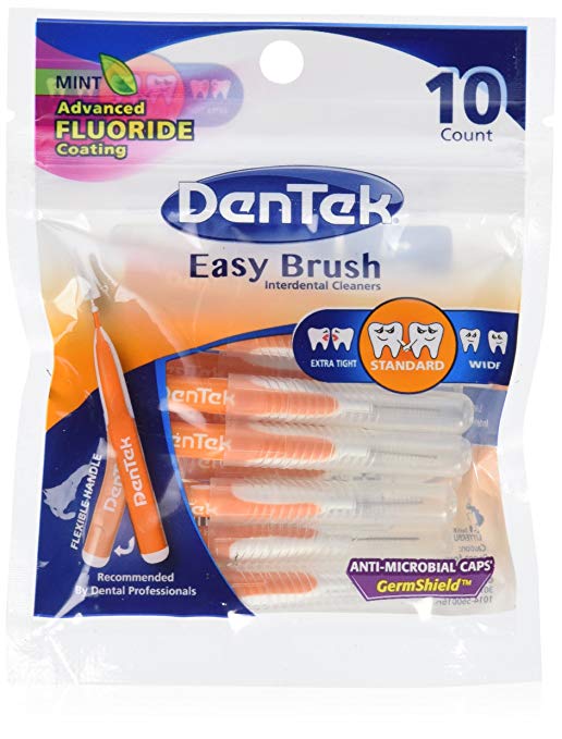 Dentek Easy Brush 10-count, Mint (Pack of 6)
