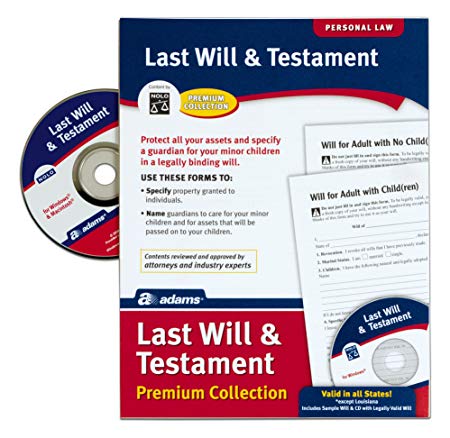 Adams Last Will and Testament with CD, Forms and Instructions (ALFP117)