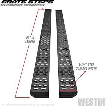 Westin Textured Black Grate Steps Running Boards Textured Black Running Boards 90 inches