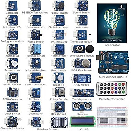 SunFounder Ultimate UNO R3 Sensor Kit V2.0 for Arduino UNO R3 Mega2560 Mega328 Nano - Including 98 Page Instructions Book