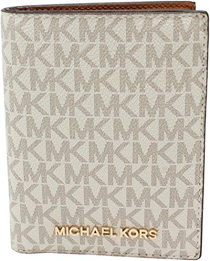 Michael Kors Jet Set Travel Passport Holder Wallet Case Vanilla PVC 2019