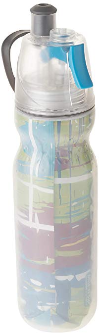 O2COOL HMCDP23 Insulated Water Bottle, Mist 'N Sip Graffiti from Color Series, 20 oz, 20 Ounce, Multicolor