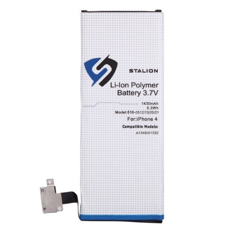 iPhone 4 Battery : Stalion® Strength Replacement Li-Ion Polymer Battery 1420mAh 3.7V for iPhone 4 (4G)[24-Month Warranty](compatible with GSM & CDMA Models A1349 / A1332)