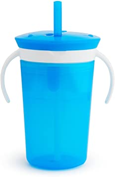 Munchkin SnackCatch & Sip, 2-in-1 Snack Catcher and Spill-Proof Cup, Blue, 266 ml/9 oz