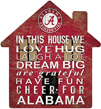 Fan Creations NCAA Alabama Crimson Tide Unisex University of Alabama House Sign, Team Color, 12 inch