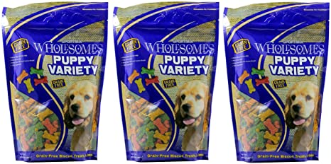 (3 Pack) Sportmix Wholesomes Puppy Variety Grain-Free Dog Biscuits, 2 lbs Per Bag