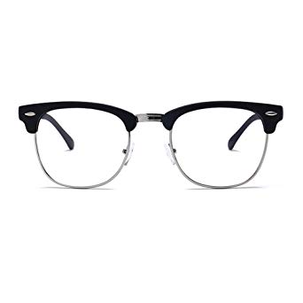 Unisex Blue Light Blocking Glasses Square/Half Frame Eyeglasses Frame Anti Blue Ray for Computer Game Eyewear