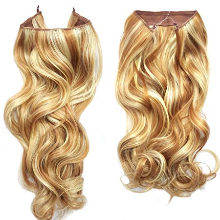 Knockout Hair 20-Inch Fiber Wavy Hair Extensions, 150 Grams,  #27HR/86 - Light Strawberry Blonde/Light Blonde Mix