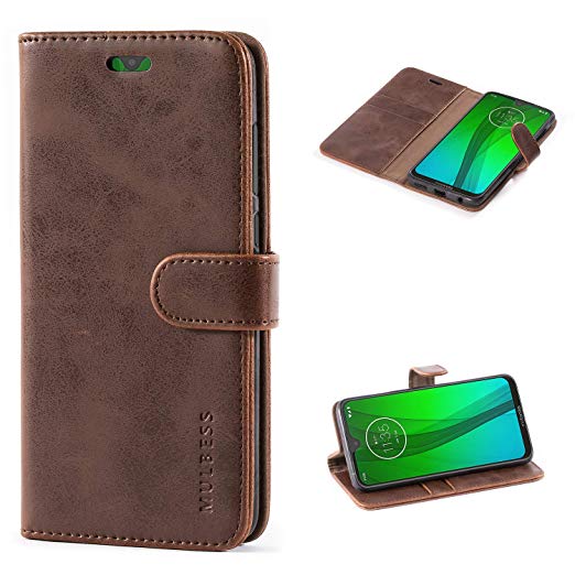 Mulbess Motorola Moto G7 Case Wallet, Moto G7 Plus Case Wallet, Leather Flip Phone Case for Motorola Moto G7 / G7 Plus Cover, Vintage Brown