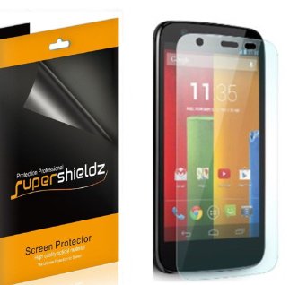 [6-Pack] SUPERSHIELDZ- High Definition Clear Screen Protector For Motorola Moto G   Lifetime Replacements Warranty [6-PACK] - Retail Packaging