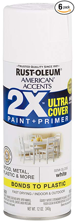 Rust-Oleum 327951-6 PK American Accents Spray Paint, Semi-Gloss White