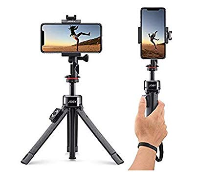 Joby Griptight Pro TelePod™ black/grey JB01534-BWW. Tripod for smartphone and camera – Bluetooth remote, monopod, selfie stick, Vlogging tripod with ball head and clamp. For IPhone