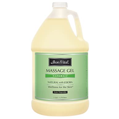 Bon Vital BVNATG1G Naturale Massage Gel for Earth-Friendly & Relaxing Massage, Hypoallergenic Gel for Sensitive Skin, 1 Gallon Bottle