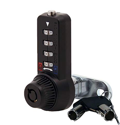 Combi-Cam Ultra, 7432S-Black & Keys, Combination Cam Lock with Master Key Override, 5/8" Cylinder, Black Finish