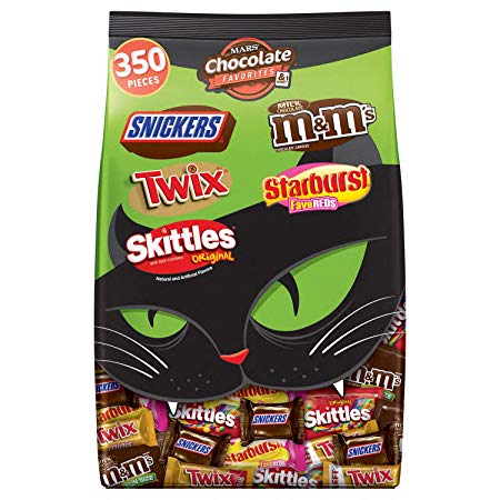 Mars Chocolate & More Halloween Candy Variety Mix (M&M'S, SNICKERS, TWIX, STARBURST & SKITTLES), 350 Pieces 7 lb Bag