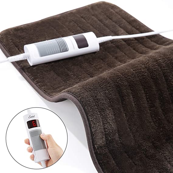 Heating Pad, Electric Heat Pad for Back Pain and Cramps Relief, 6 Temperature Settings with Fast- Heating and Auto Shut- Off, Moist & Dry Heat Therapy Option, Machine Washable 30x60cm