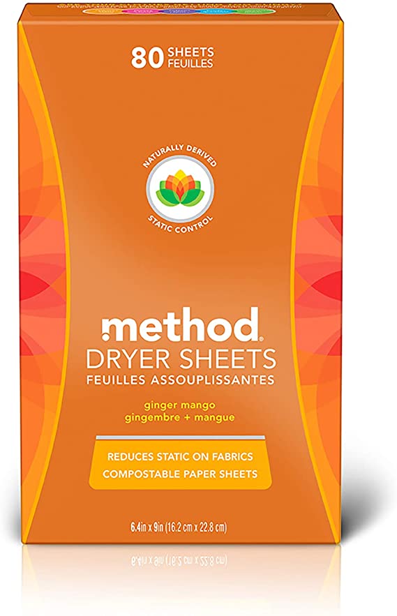 METHOD Dryer Sheets Ginger Mango, 80 Count