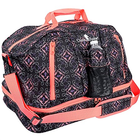 20X13X13 CLASSIC EQUINE WEEKEND DUFFEL ZIPPER TRAVEL BAG STRONG HANDLE CORAL