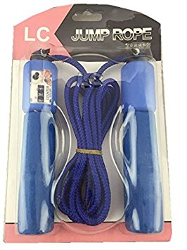 Thinkpack Jumping Rope Comfortable Handles Nonslip Grip Counter Skipping Jumping Rope 2.5m(blue)