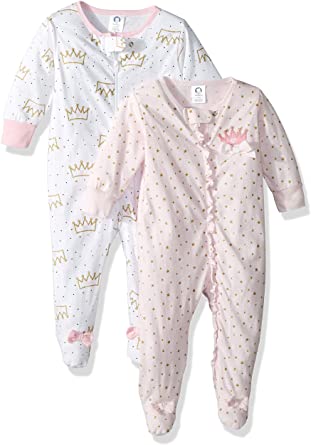 GERBER Baby Girls' 2-Pack Sleep 'N Play