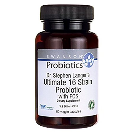 Swanson Dr. Stephen Langer's Ultimate 16 Strain Probiotic with Fos 3.2 Billon Cfu 60 Veg Drcaps