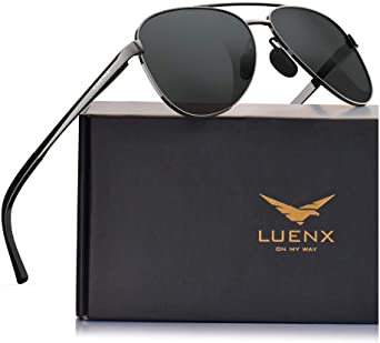 LUENX Aviator Sunglasses Polarized Mens Womens with Accessories - UV 400 Protection 60mm