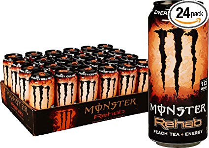 Monster Rehab Peach Tea   Energy, Energy Iced Tea, 15.5 Ounce (Pack of 24)