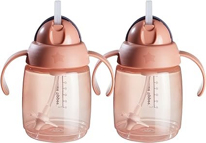 Tommee Tippee Superstar Weighted Straw Cup for Toddlers, 6m , 10oz, Leak and Shake-Proof, Antimicrobial Technology, Pack of 2