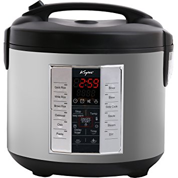 Rice Cooker 20 Cups (10 Cups Uncooked)- Digital LED Controls & Display, Multiple Cooking Options, Automatic Keep Warm Function & 24 Hour Preset Feature - By Keyton