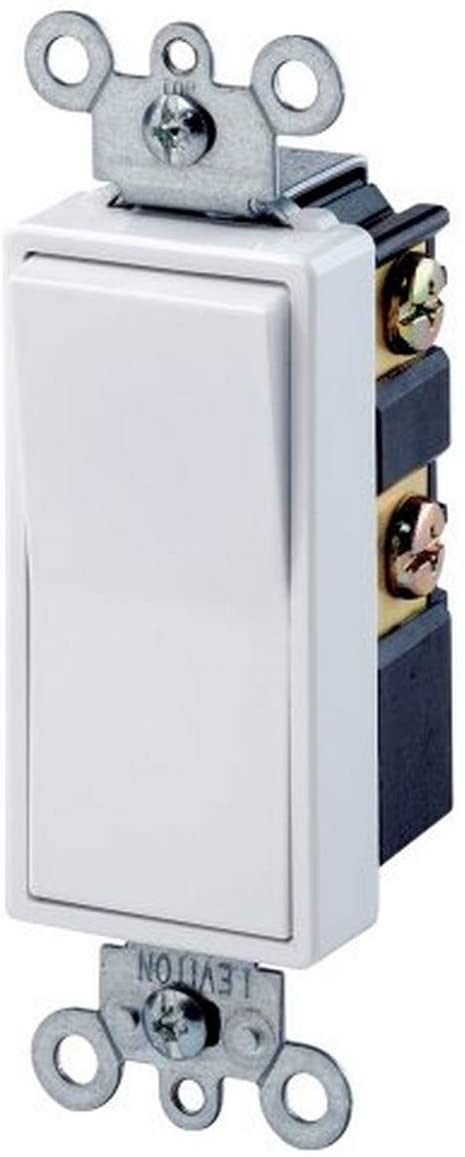 Leviton 5604-2W 15 Amp, 120/277 Volt, Decora Rocker 4-Way AC Quiet Switch, Residential Grade, Grounding (White)