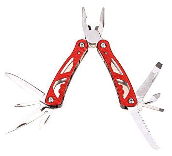 Durable Survivalist Pliers Multitool Camping Companion 13-in-1 (Red)