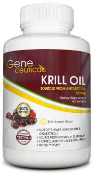 Premium Krill Oil 1000 mg - Omega, EPA/DHA, Astaxanthin - Burpless With Lemon Flavor - Improves Heart, Brain and Joint Health - 100% Satisfaction Guarantee!