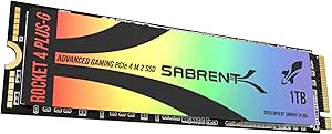 Sabrent SSD 1TB, SSD interno, SSD NVMe PCIe M.2 2280, Disco a stato solido ad alte prestazioni, Gen 4, fino a 7Gbps, Rocket 4 Plus-G (SB-RKTG-1TB)