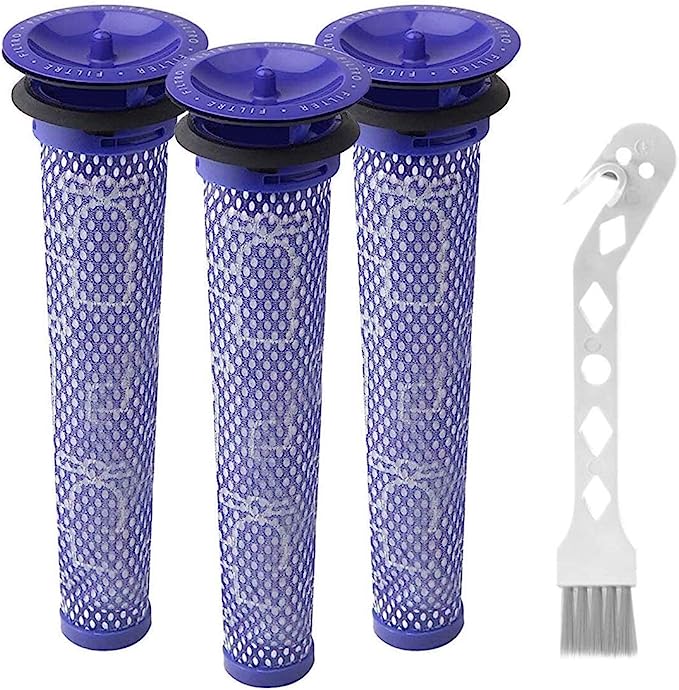 3 Pack Washable Pre Filters Replacements kit for Dyson V6 V7 V8 DC58 DC59 DC61 DC62 DC74 Absolute and Animal Cordless Vacuum Cleaners，3 pre Filter，Replacement Part # 965661-01.