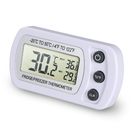Upgraded Version RefrigeratorFreezer Thermometer Extenive Measuring Range from -20 to 50 C-4 to 122 F with High Accuracy1C  2F Perfect for HomeampRestaurantsamp BarsampCafes