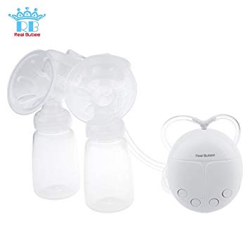 JHD RealBubee Powerful Double Intelligent Microcomputer USB Electric Breast Pump with Milk Bottle for Mothers