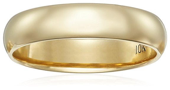 10k Yellow Gold 4mm Traditional Plain Wedding Band