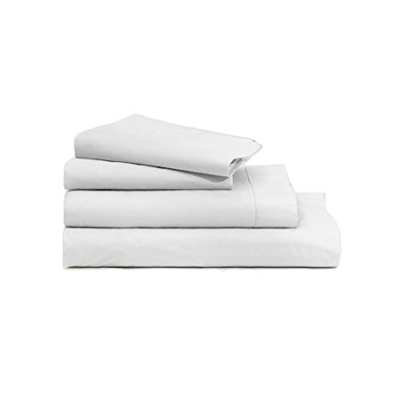 Casper Sheet Set Breathable Soft and Durable Supima Cotton 6 Sizes and 6 Colors Available, Twin XL, White/White