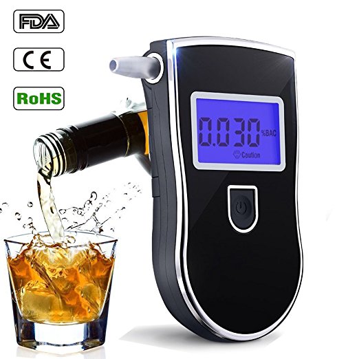 Alcohol Tester Breathalyzer, Digital Breath Blood Alcohol Tester Proof Portable Police Digital Breath High-precision Alcohol Tester for Home Brew