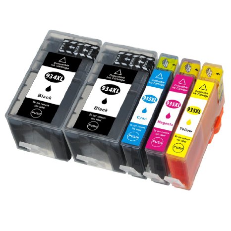 Kingway 5 Pack High Yield Replacement Ink Cartridges for HP 934xl 935xl HP 934 935 With Updated Version Chips for HP OfficeJet Pro 6830 6230 6815 Printer