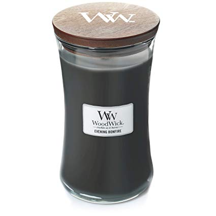 WoodWick Large Hourglass Scented Candle, Evening Bonfire