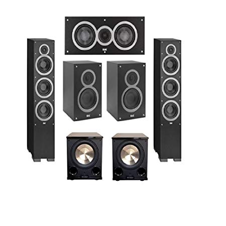 Elac 5.2 System with 2 Debut F6, 1 Debut C5 Center Speaker, 2 Debut B5, 2 BIC/Acoustech Platinum Series PL-200 II Subwoofer