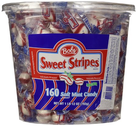 Bob's Sweet Stripes Soft Mint Candy 160ct. Tub