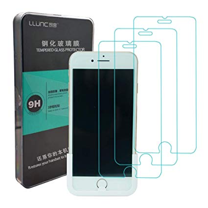 LLUNC - Tempered Glass Screen Protector for Apple iPhone 6S/ 6(3-Pack) ，Ultra Clear HD Screen Guard, Prevent Blu-ray,Scratch & Shatter Proof Protection Screen Cover, Only for 4.7" iPhone 6s, 6
