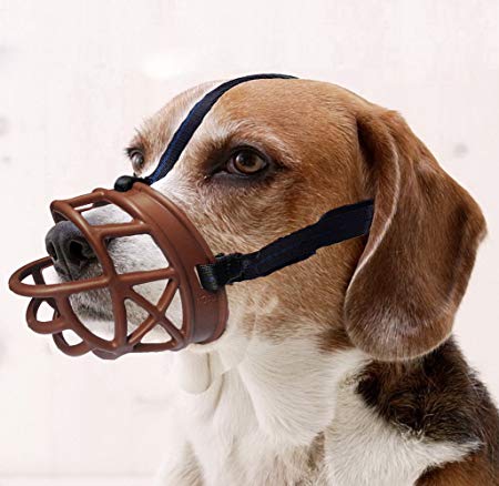 Mayerzon Dog Muzzle, Basket Breathable Silicone Dog Muzzle for Anti-Barking and Anti-Chewing
