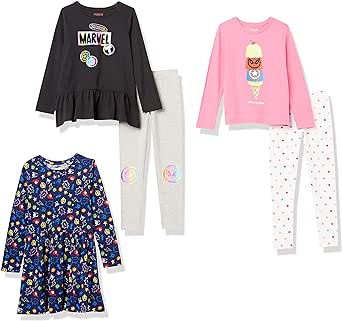 Amazon Essentials Disney | Marvel | Star Wars | Frozen | Princess Girls and Toddlers' Mix-and-Match Outfit Sets