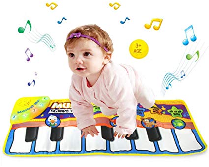 Musical Piano Mat-Giant Early Education Kindergarten Toys,Music Floor Keyboard Foot Touch Play Carpet with Multi Animal and Music mode,Adjustable Vol,Best Toddler Keyboard Gift For Boys & Girls