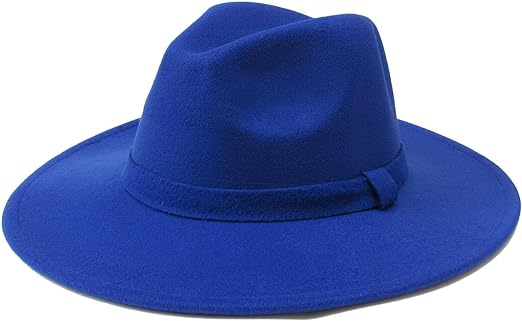 Mrlahat Women and Men Flat Wide Brim Warm Felt Fedora Hat Retro Style Panama Hat