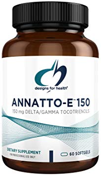 Designs for Health Annatto-E 150, Revolutionary New Vitamin E - Delta & Gamma Tocotrienols, Tocopherols-Free Vitamin E Wellness Supplement (60 Softgels)