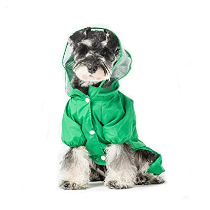 ccypet Small Dog Raincoat Poncho Water Proof Clothes with Hood Lightweight Rain Jacket